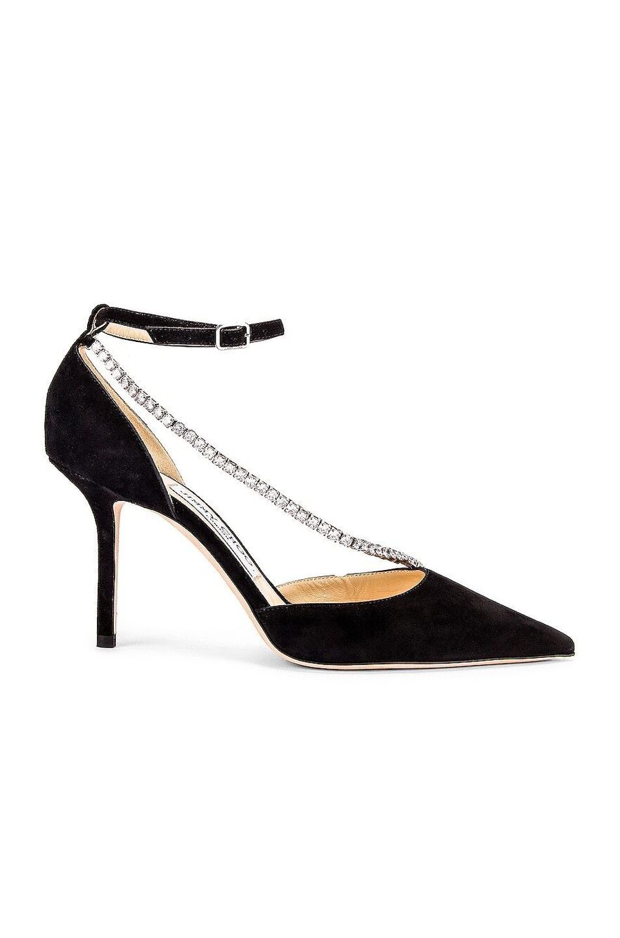 Jimmy Choo Talika 85 Suede Heel In Black Size 36.5/US 6.5 $995